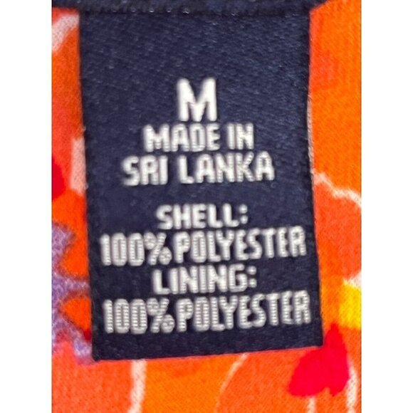 Chaps Floral Preppy Skirt M Orange Euro Summer Old Money Classic Western Boho - Picture 8 of 9